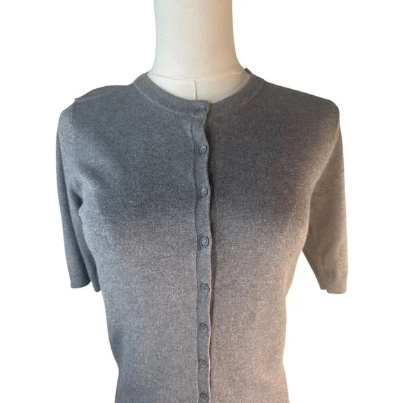 2/$30 ZARA Grey Small Cardigan Sweater Small Viscose Blend Short Sleeve - Picture 6 of 13
